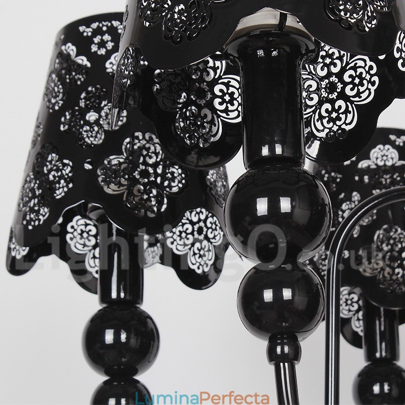 Candelabru cu 6 lumini, modern, contemporan, negru, stil lumânare