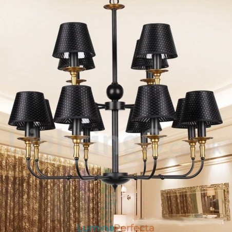 Candelabru în stil lumânare cu 12 lumini, retro, rustic, cu 2 niveluri Candelabru în stil lumânare cu 12 lumini, retro, rustic, cu 2 niveluri
