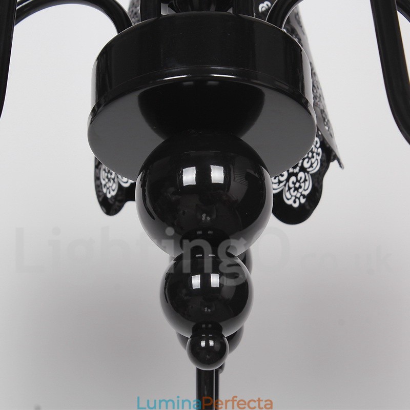 Candelabru cu 5 lumini, modern, contemporan negru, stil lumânare