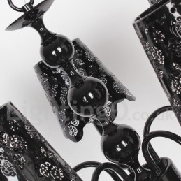 Candelabru cu 5 lumini, modern, contemporan negru, stil lumânare