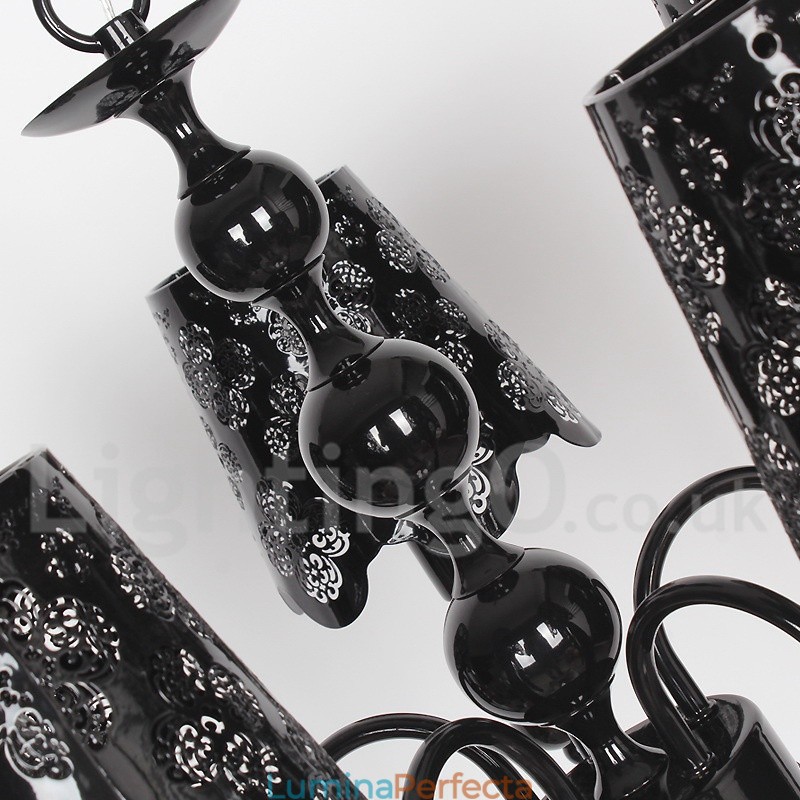 Candelabru cu 5 lumini, modern, contemporan negru, stil lumânare