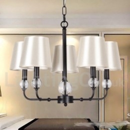 Candelabru contemporan în stil lumânare cu 5 lumini, rustic, retro negru