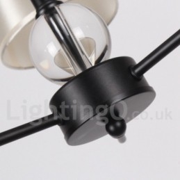 Candelabru contemporan în stil lumânare cu 5 lumini, rustic, retro negru