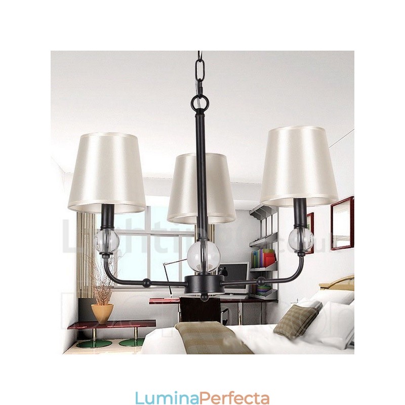 Candelabru contemporan în stil lumânare, retro, negru, cu 3 lumini