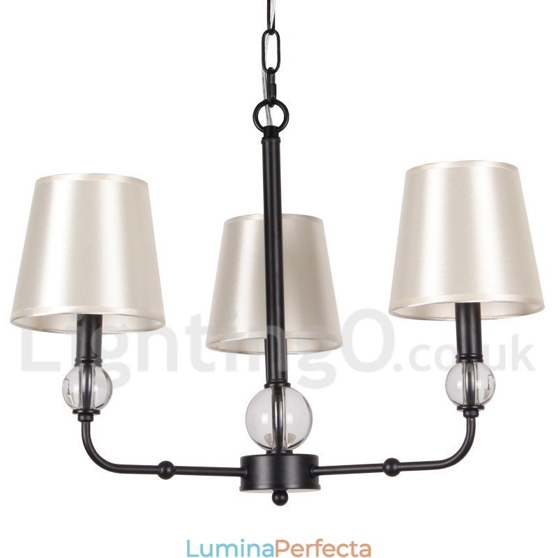 Candelabru contemporan în stil lumânare, retro, negru, cu 3 lumini
