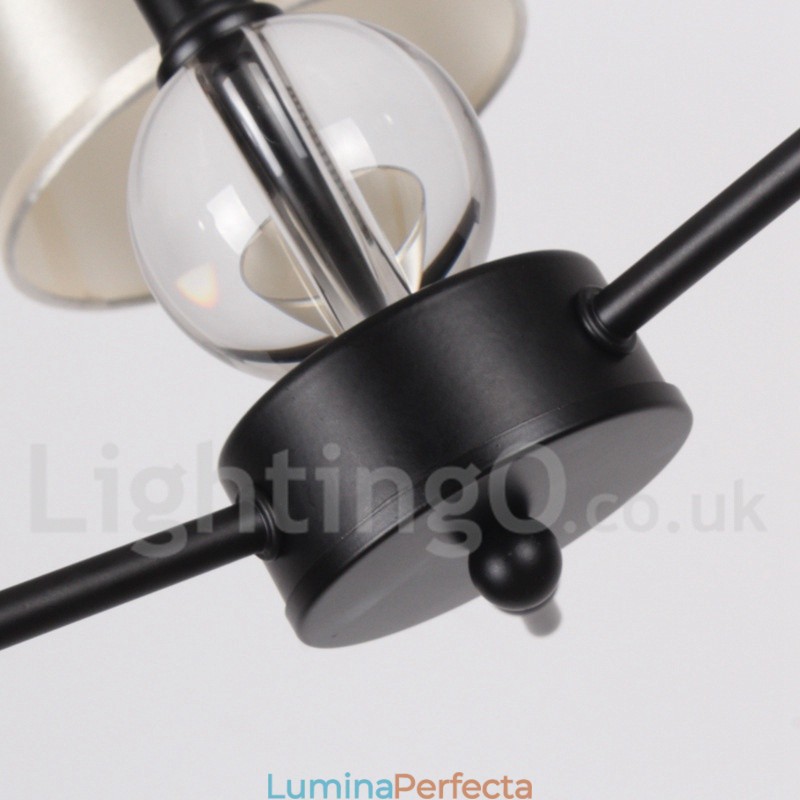 Candelabru contemporan în stil lumânare, retro, negru, cu 3 lumini
