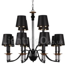 Candelabru în stil lumânare retro negru cu 12 lumini