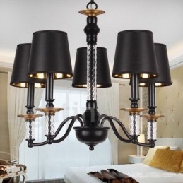 Candelabru în stil lumânare retro negru cu 5 lumini