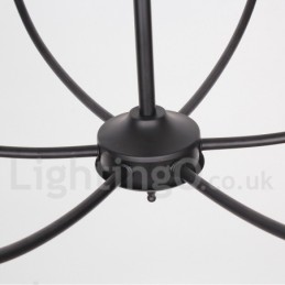 Candelabru contemporan în stil lumânare, retro, negru, cu 8 lumini