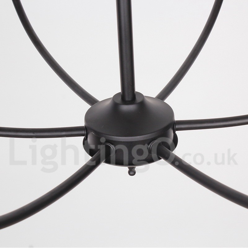 Candelabru contemporan în stil lumânare, retro, negru, cu 8 lumini