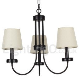 Candelabru negru, retro, în stil lumânare, cu 3 lumini