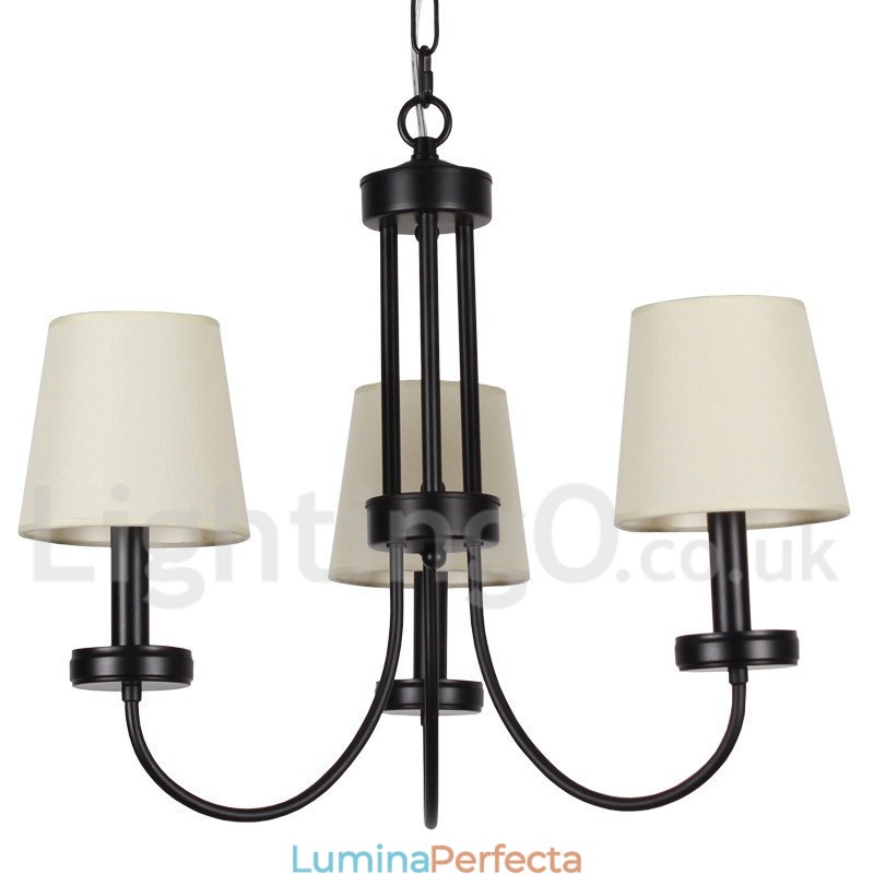 Candelabru negru, retro, în stil lumânare, cu 3 lumini