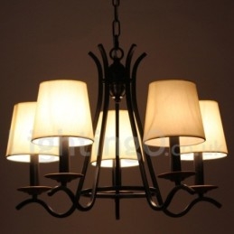 Candelabru în stil lumânare retro, negru, cu 5 lumini