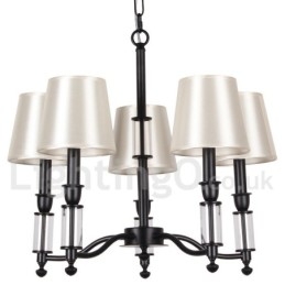Candelabru mare, negru, cu 5 lumini, cu 2 niveluri Candelabru în stil lumânare retro contemporan