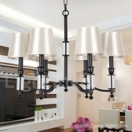 Candelabru în stil lumânare retro, negru, cu 6 lumini