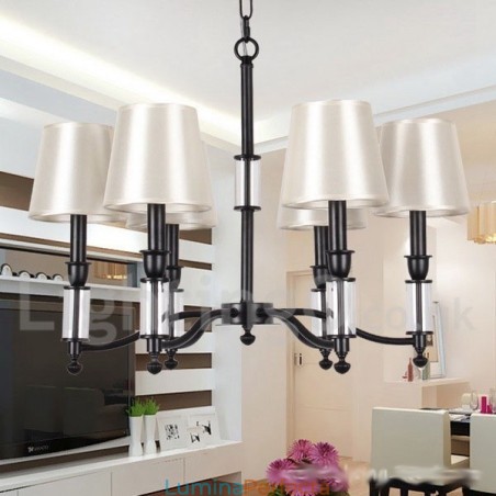 Candelabru în stil lumânare retro, negru, cu 6 lumini Candelabru în stil lumânare retro, negru, cu 6 lumini