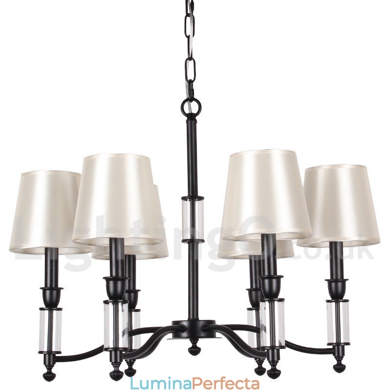 Candelabru în stil lumânare retro, negru, cu 6 lumini