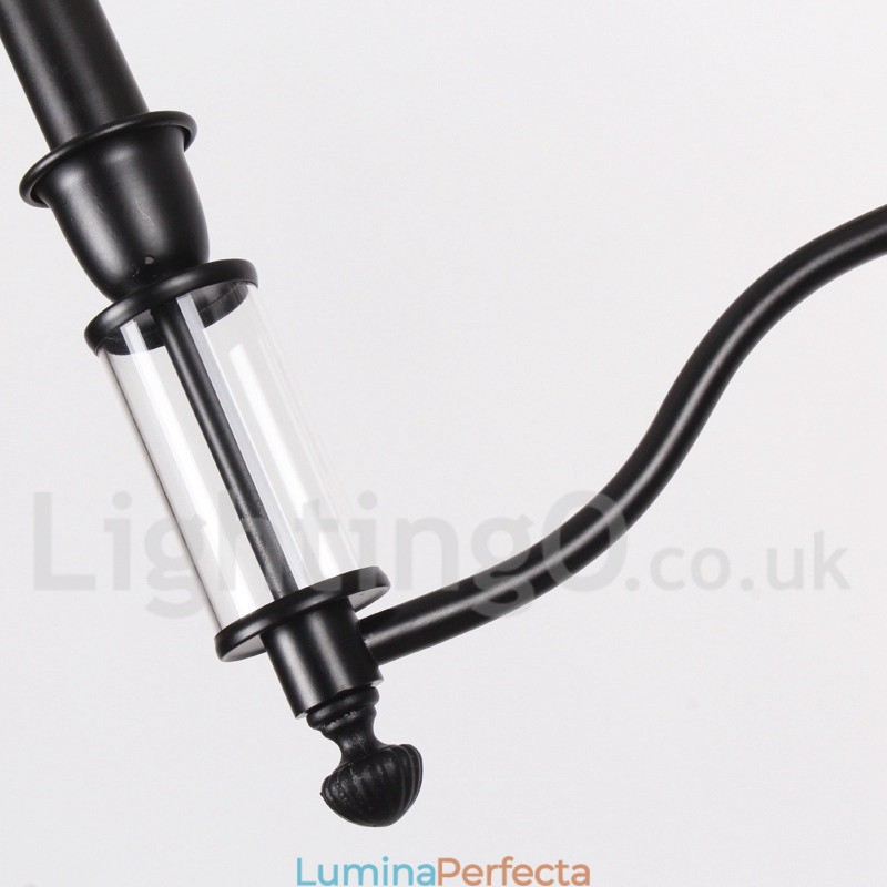Candelabru în stil lumânare retro, negru, cu 6 lumini