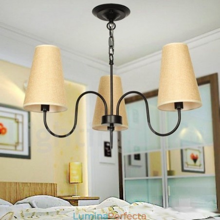 Candelabru în stil lumânare în stil retro mediteranean cu 3 lumini