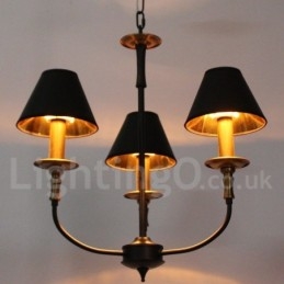 Candelabru retro contemporan în stil lumânare cu 3 lumini