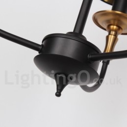 Candelabru retro contemporan în stil lumânare cu 3 lumini