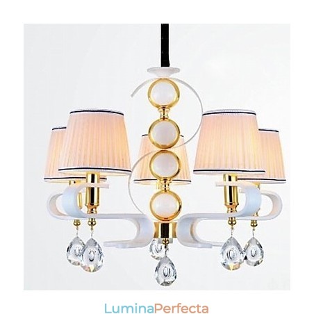 Candelabru din stofă Lampă modernă minimalistă de calitate superioară cu 5 lumini