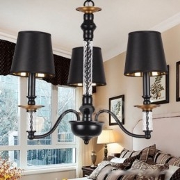 Candelabru în stil lumânare retro negru cu 3 lumini
