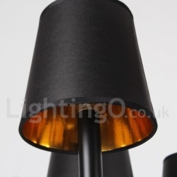 Candelabru în stil lumânare retro negru cu 3 lumini
