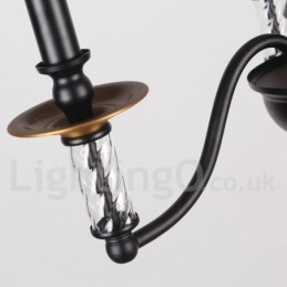 Candelabru în stil lumânare retro negru cu 3 lumini