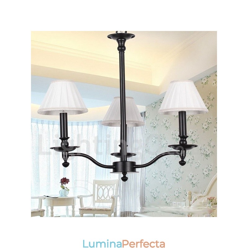 Candelabru negru, retro, în stil lumânare, cu 3 lumini