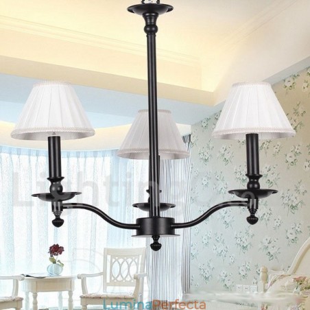 Candelabru negru, retro, în stil lumânare, cu 3 lumini Candelabru negru, retro, în stil lumânare, cu 3 lumini