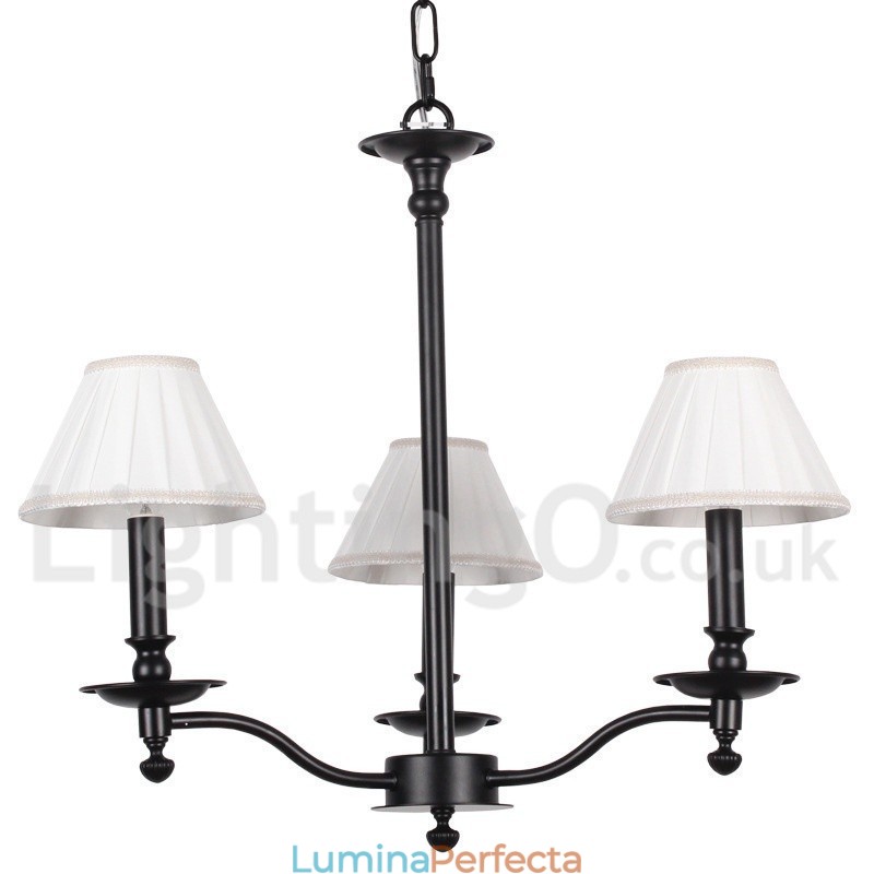 Candelabru negru, retro, în stil lumânare, cu 3 lumini