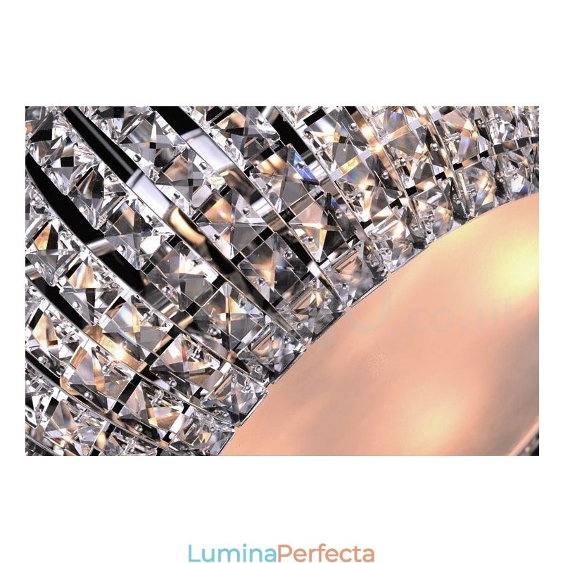 Lumină suspendată de tavan modernă din cristal K9 Candelabru de interior Lampă de iluminat tambur Corpuri