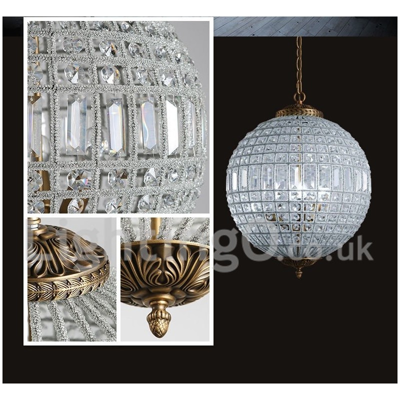 Globe Modern K9 Crystal Plafon suspendat Candelabru de interior Iluminat tambur Lămpi Corpuri