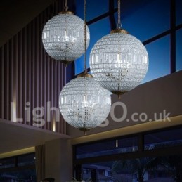 Globe Modern K9 Crystal Plafon suspendat Candelabru de interior Iluminat tambur Lămpi Corpuri