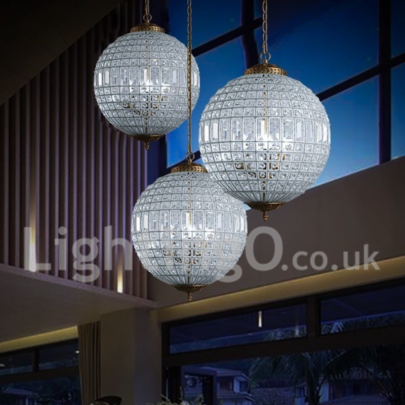 Globe Modern K9 Crystal Plafon suspendat Candelabru de interior Iluminat tambur Lămpi Corpuri