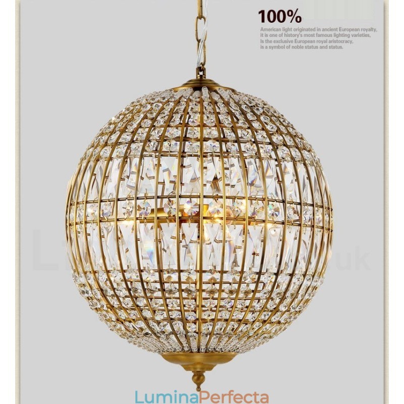 Globe Modern K9 Crystal Plafon suspendat Candelabru de interior Corpuri de iluminat Lămpi
