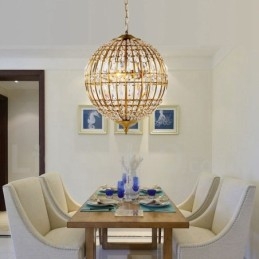 Globe Modern K9 Crystal Plafon suspendat Candelabru de interior Corpuri de iluminat Lămpi