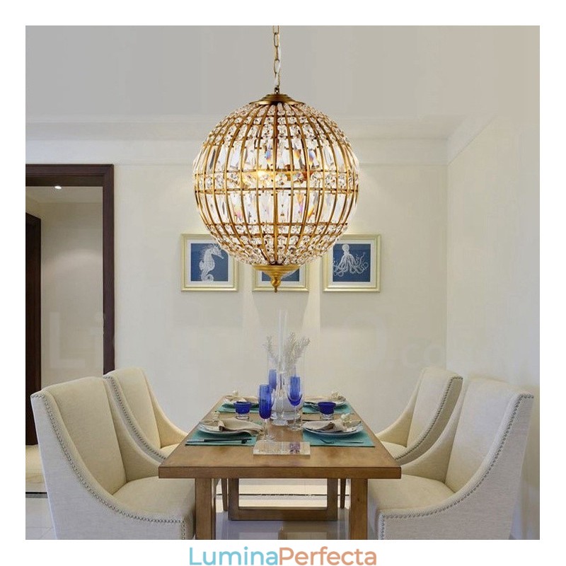 Globe Modern K9 Crystal Plafon suspendat Candelabru de interior Corpuri de iluminat Lămpi