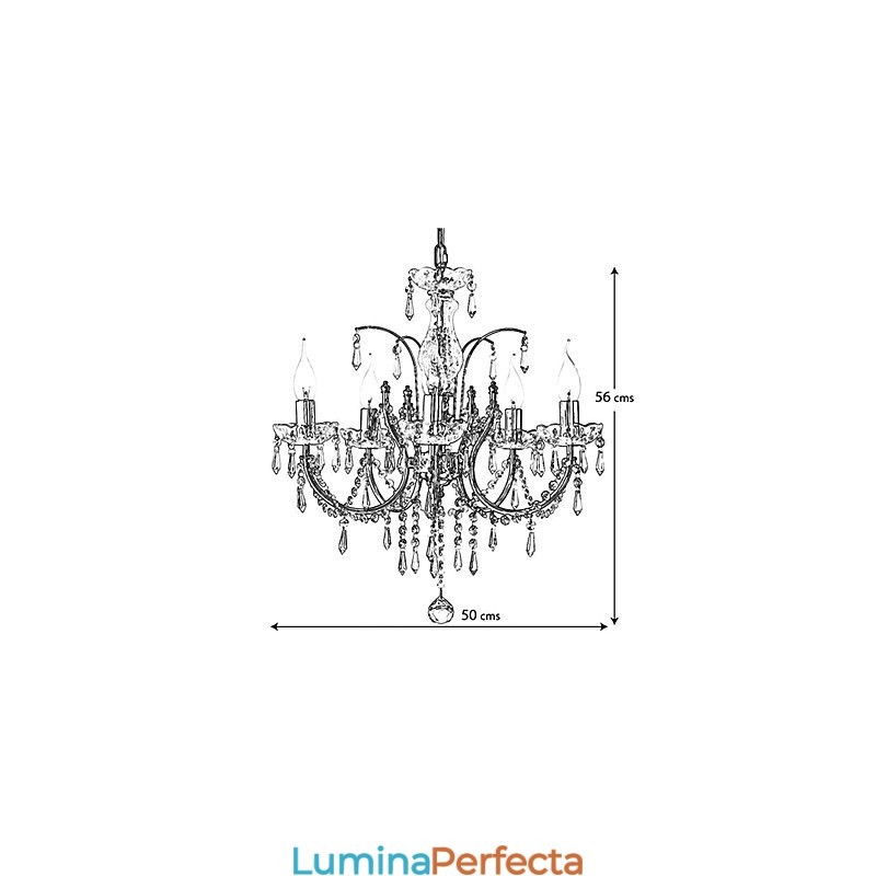 Candelabru elegant din cristal cu 5 lumini