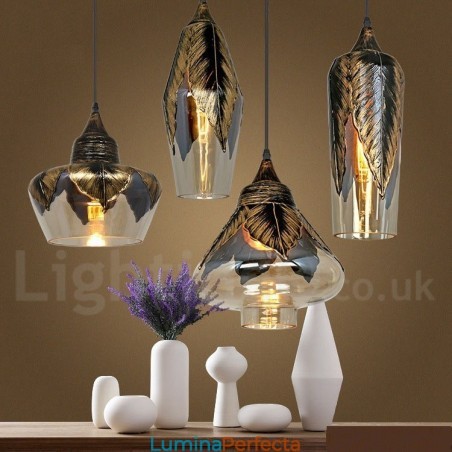 Lampă suspendată din sticlă retro europeană Lampă suspendată Lounge Lampă suspendată din sticlă retro europeană Lampă suspendată Lounge