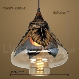 Lampă suspendată din sticlă retro europeană Lampă suspendată Lounge