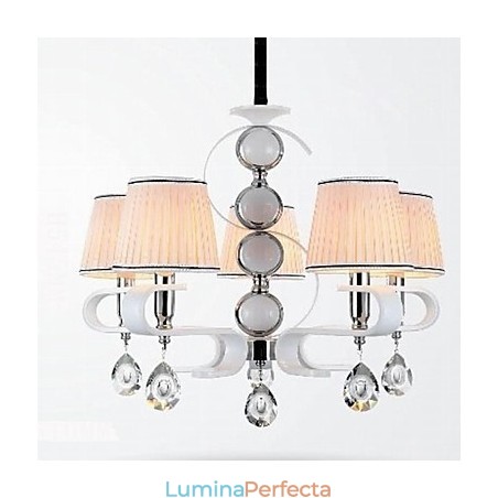 Candelabru din țesătură Lampă de calitate superioară cu 5 lumini Inel de argint cu jad alb Candelabru din țesătură Lampă de calitate superioară cu 5 lumini Inel de argint cu jad alb