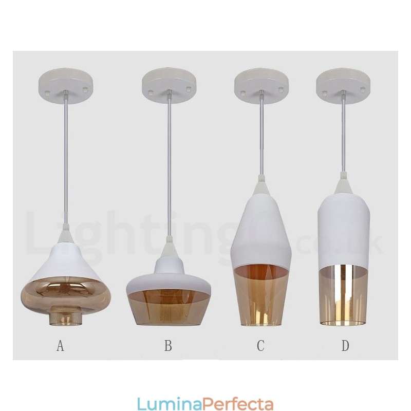 Lampă suspendată din sticlă retro europeană