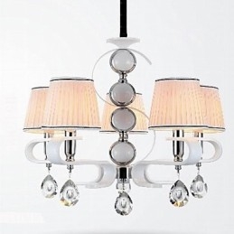 Candelabru din țesătură Lampă de calitate superioară cu 5 lumini Inel de argint cu jad alb