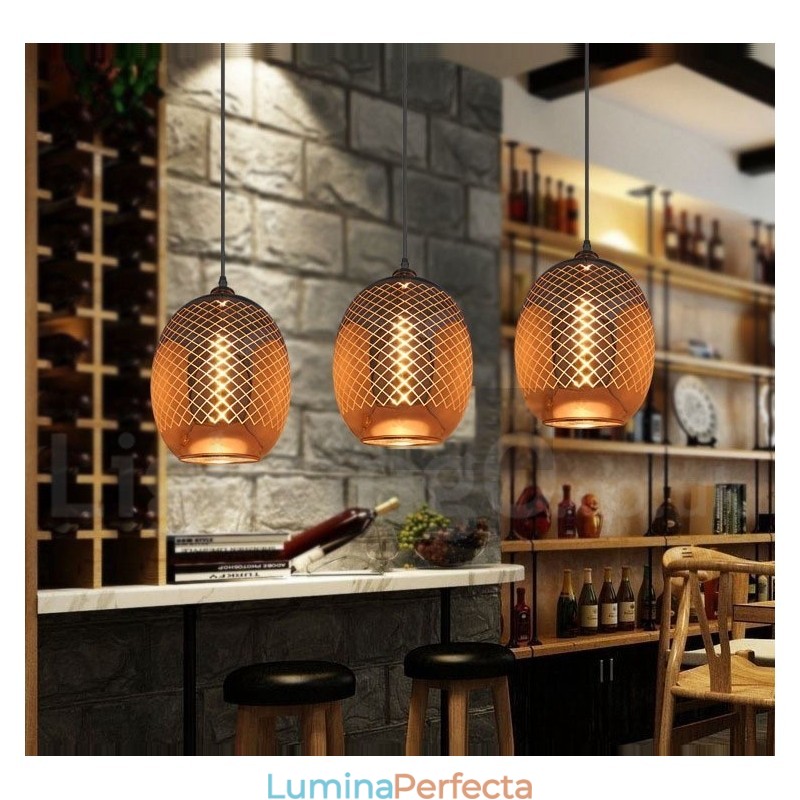 Lampă suspendată din sticlă rustică Lampă suspendată pentru cafenea europeană