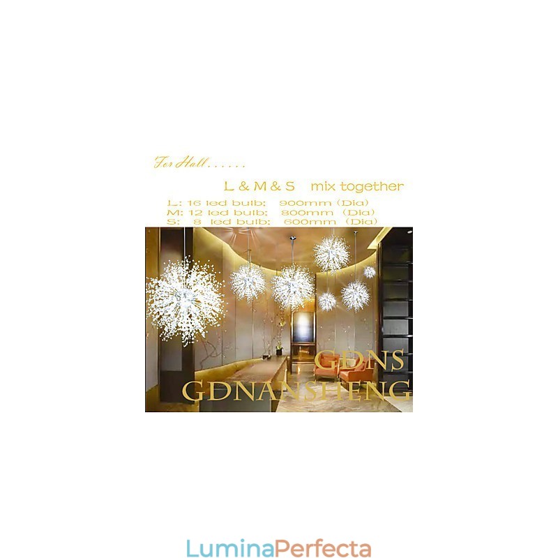 Lampă suspendată cu foc de artificii Păpădie din oțel inoxidabil