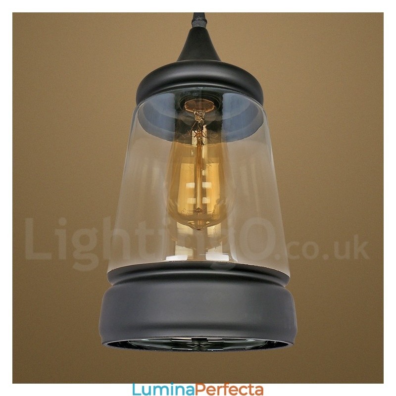 Lampă suspendată din sticlă retro europeană