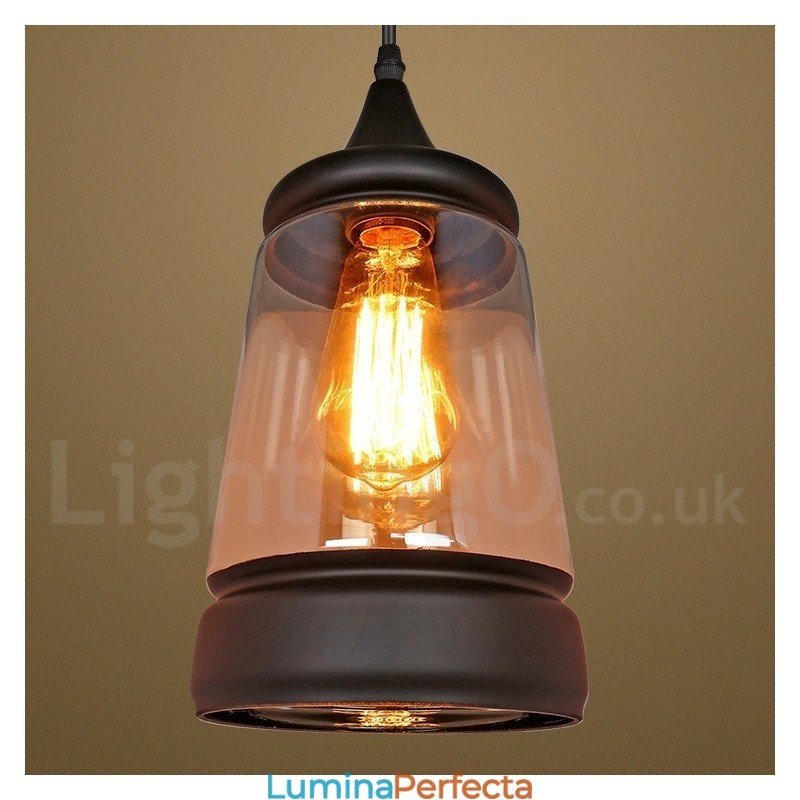 Lampă suspendată din sticlă retro europeană