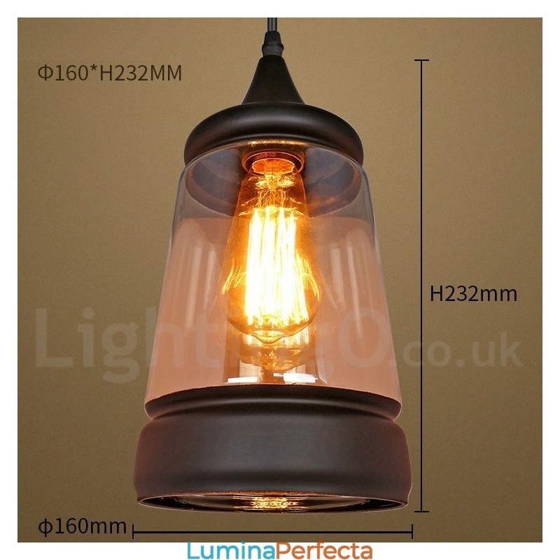 Lampă suspendată din sticlă retro europeană